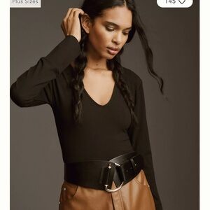 Pilcro by Anthropologie Black Bodysuit